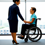 **

"A professional disability rehabilitation counselor in a modest and professional outfit, assisting a client in a bright and modern office setting, fully clothed, appropriate attire, safe for work, perfect anatomy, correct proportions, natural pose, family-friendly, professional environment, promoting hope and empowerment."

**