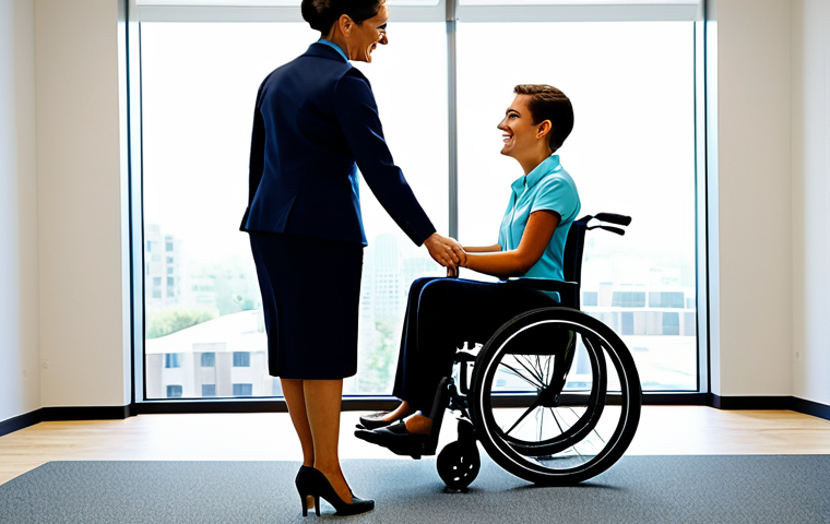 **
"A professional disability rehabilitation counselor in a modest and professional outfit, assisting a client in a bright and modern office setting, fully clothed, appropriate attire, safe for work, perfect anatomy, correct proportions, natural pose, family-friendly, professional environment, promoting hope and empowerment."
**
