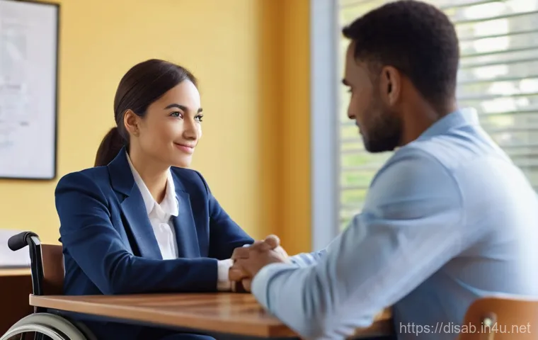 장애인재활상담사 현장 실습 팁 - **Prompt 1: Empathetic Counseling Session at a Rehabilitation Center**
A female rehabilitation c...