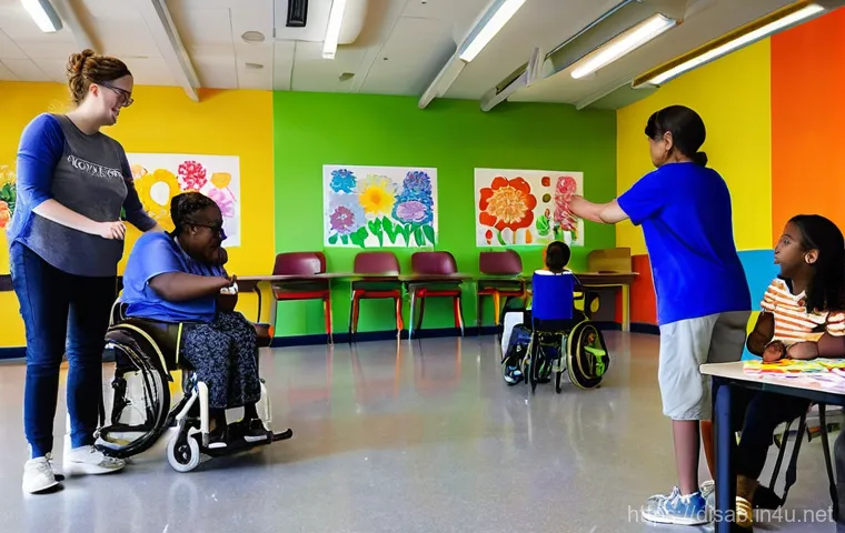 장애인재활상담사와 장애인 커뮤니티 - **Prompt 2: Vocational Rehabilitation in a Community Bakery**
    A bustling, clean, and modern bake...