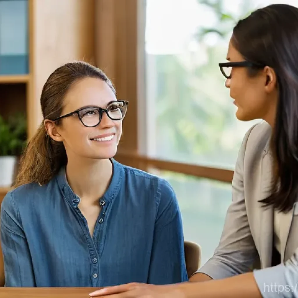 장애인재활상담사와 인권 교육 - **Prompt 1: Empathetic Guidance by a Rehabilitation Counselor**
    A heartwarming and realistic ima...