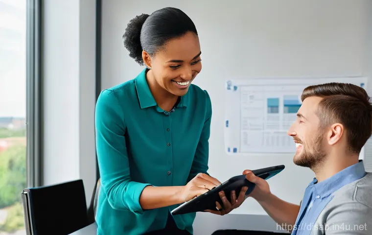 장애인재활상담사 직무별 역량 평가 - A disability rehabilitation counselor, a kind and professional woman in her late 30s, is seated at a...