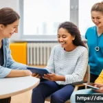 장애인재활상담사와 신체 장애 지원 - A mid-life individual who has recently acquired a disability, wearing comfortable, modest clothing, ...